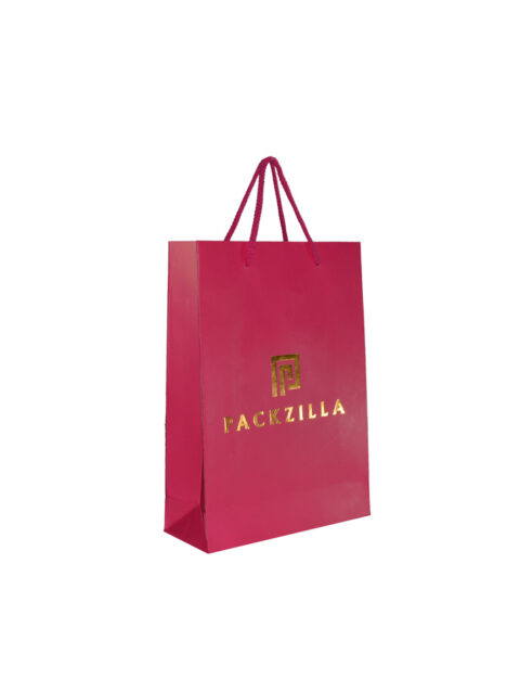 Paper Bag / 11" X 8" X 3" / Mat-Pink