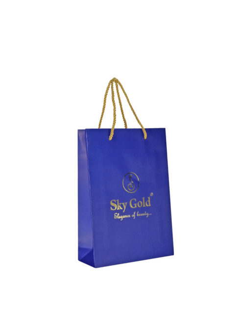 Paper Bag / 11" X 8" X 3" / Mat-Blue