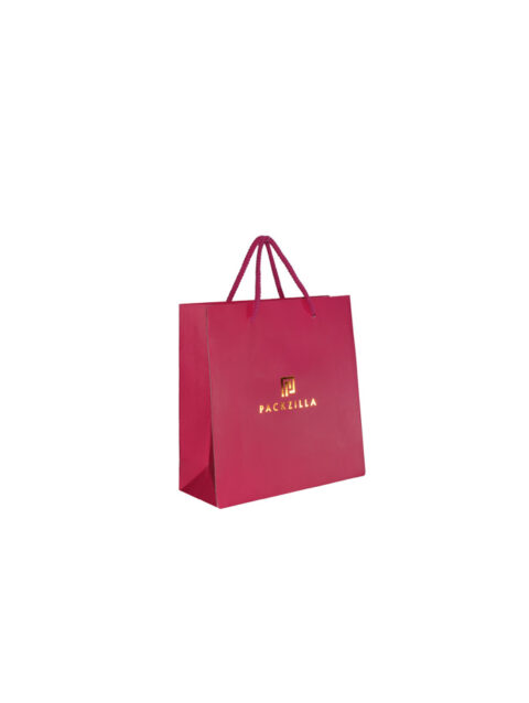 Paper Bag / 8" X 8" X 3" / Mat-Pink